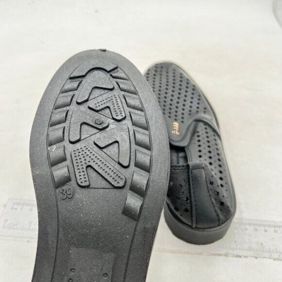 Men\'s Genuine Leather Loafer Shoes Slip On Soft Breathable Stitching Shoes Black main image 2